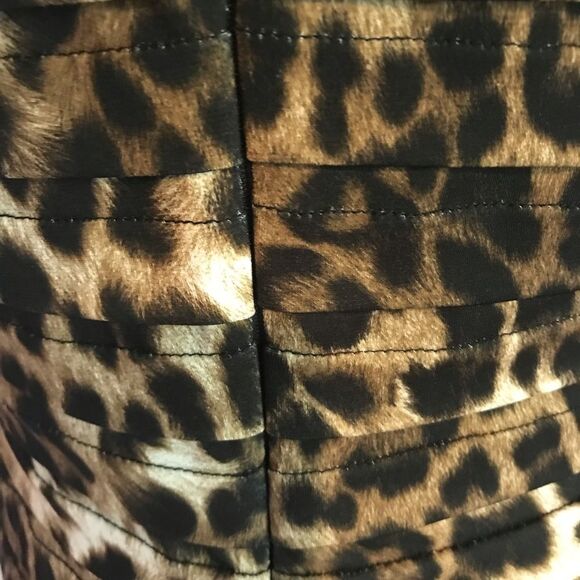 Adrianna Papell Sheath Midi Dress Size10 Gold & Black Animal Print Sleeveless - Picture 7 of 9